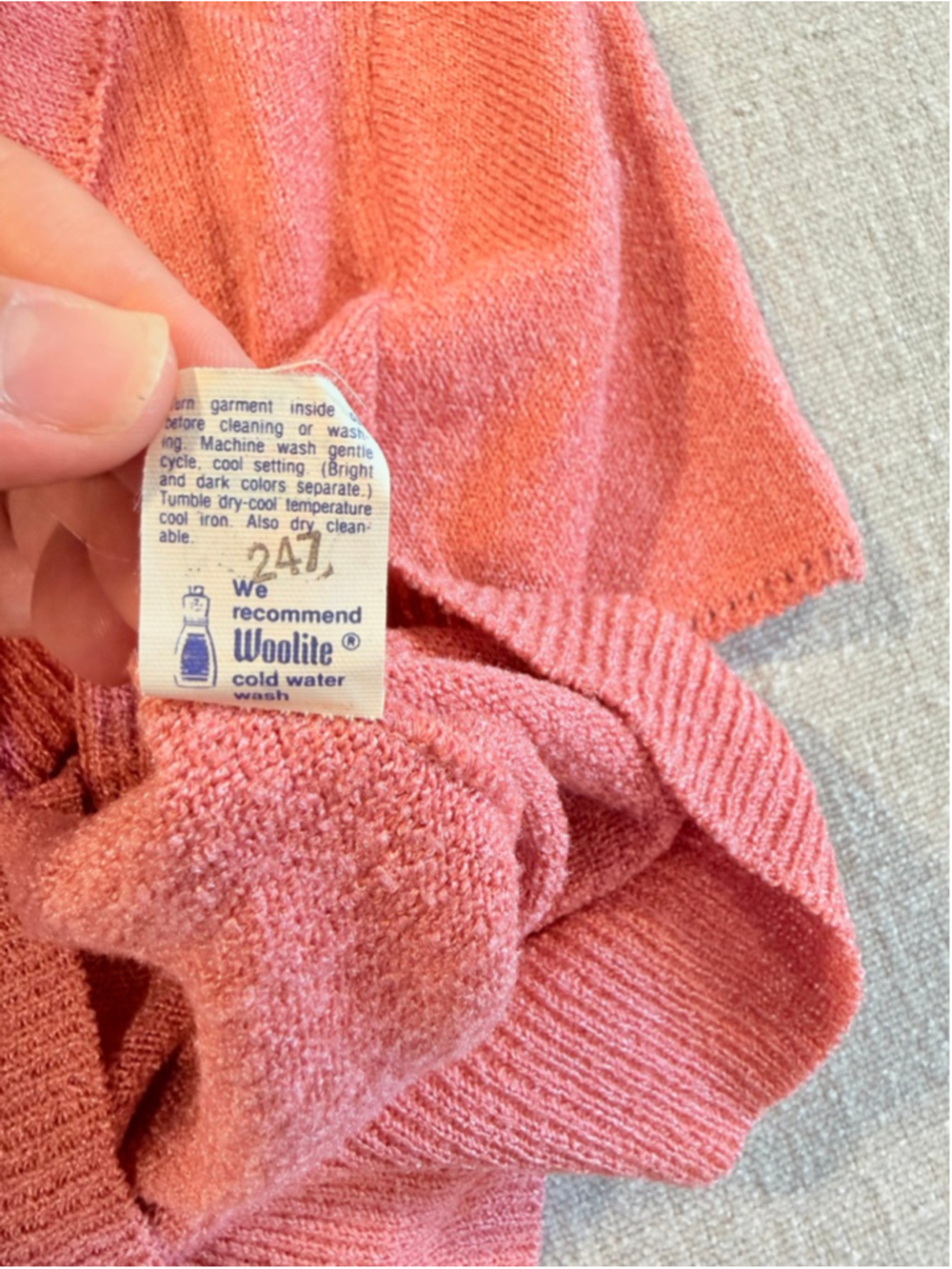 Dalton vintage union made short sleeve knit sweater polo in a dusty rose size 8 - Picture 6 of 9